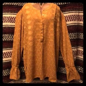 Ann Taylor Mustard yellow blouse XS